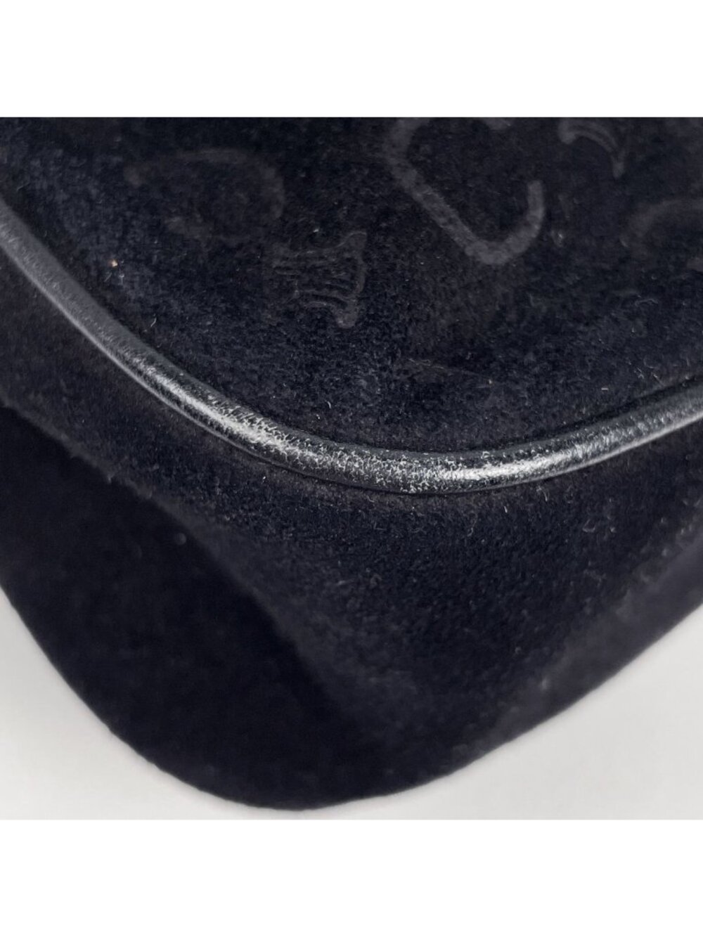 Celine C Macadam Pattern Handbag Suede Black - Picture 3 of 7